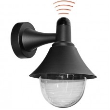 Φωτιστικό Φανάρι Επίτοιχο με ντουί E27 με Φωτοκύτταρο Ημέρας-Νύχτας Polycarbonate Μαύρο IP44 9-9441